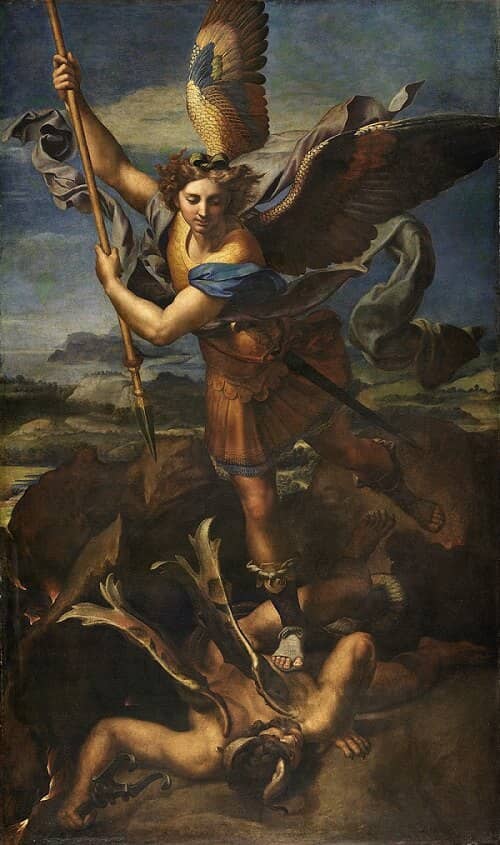 St. Michael Vanquishing Satan - by Raphael