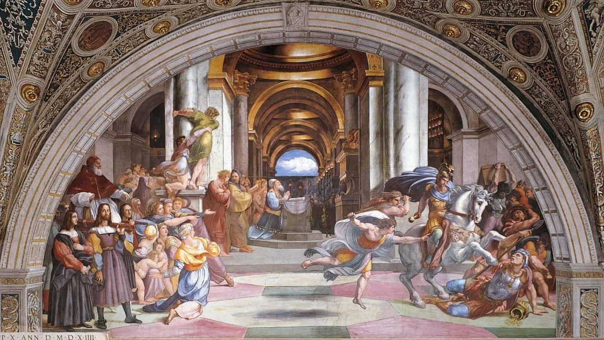 The Expulsion of Heliodorus from the Temple - by Raphael